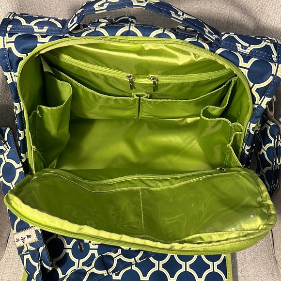 Ju-Ju-Be Be Prepared Diaper Bag Backpack Royal Envy Blue Royal Envy Green Geom - Picture 3 of 11